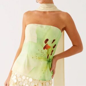 Blaise Scarf Top - Yellow floral